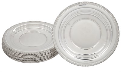 Lot 353 - Set of Thirteen Alvin Sterling Silver Plates...