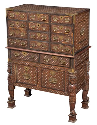 Lot 508 - Indo-Portuguese Gilt-Metal-Mounted Ivory- and...