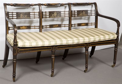 Lot 478 - Regency Painted Triple-Chairback Settee Early...