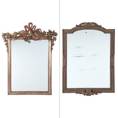 Lot 101 - Louis XVI Style Painted Wood Mirror; Together...