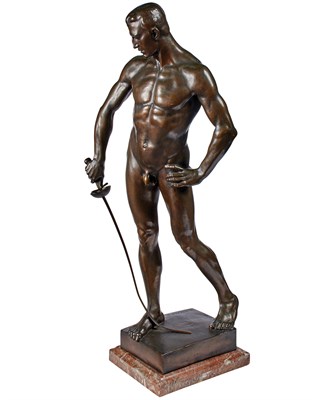 Lot 172 - German Bronze Figure of a Male Nude Swordsman...
