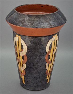 Lot 214 - René Herbst Art Deco Hand-Painted and Glazed...