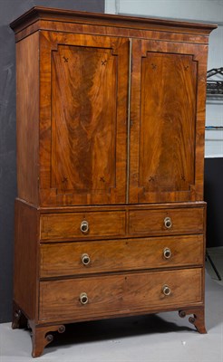 Lot 477 - Regency Inlaid Mahogany Clothes Press Early...