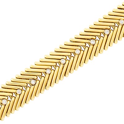 Lot 194 - Gold and Diamond Bracelet, France