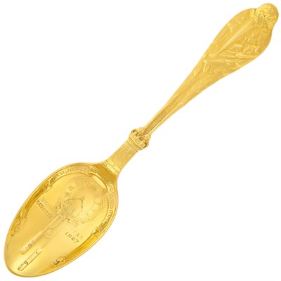 Lot 305 - Gold Birth Record Spoon, Reed & Barton