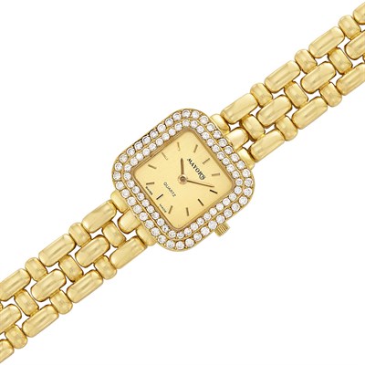 Lot 459 - Gold and Diamond Wristwatch, Retailed by Mayor's