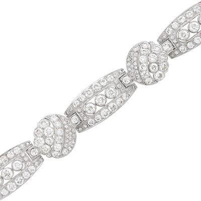 Lot 324 - Platinum and Diamond Bracelet