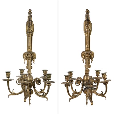 Lot 235 - Pair of Napoleon III Gilt-Bronze Five-Light...