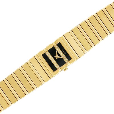 Lot 248 - Gold, Diamond and Black Onyx 'Polo' Wristwatch, Piaget