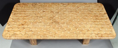 Lot 356 - Ron Seff Raffia Wood Marquetry Dining Table...