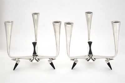 Lot 281 - Pair of Gorham Sterling Silver and Ebonized...