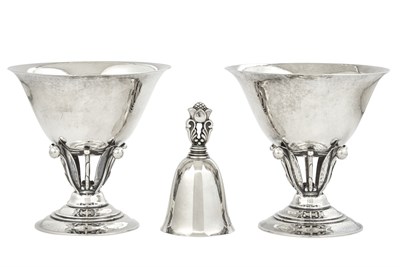 Lot 279 - Pair of Georg Jensen Sterling Silver Footed...