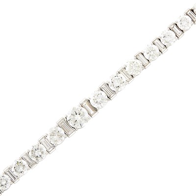 Lot 476 - Platinum and Diamond Bracelet, France