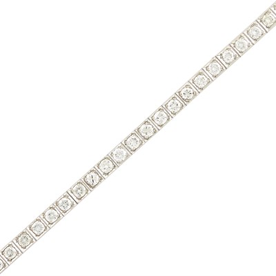 Lot 518 - Platinum and Diamond Straightline Bracelet