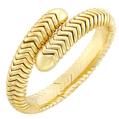 Lot 35 - Gold Crossover Bangle Bracelet