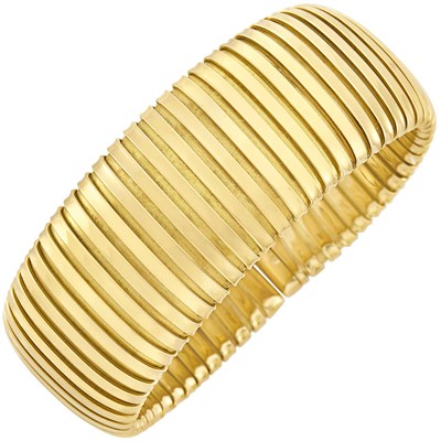 Lot 321 - Gold Snake Link Cuff Bracelet, Weingrill