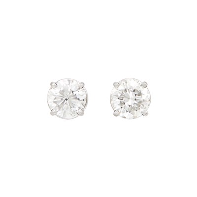 Lot 140 - Pair of White Gold and Diamond Stud Earrings