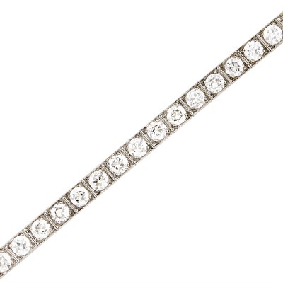Lot 258 - Platinum and Diamond Straightline Bracelet