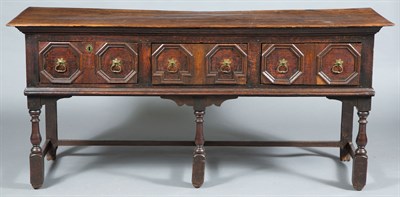 Lot 339 - English Joined Oak Dresser Base 17th/18th...