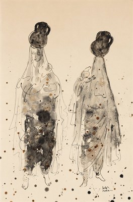 Lot 1107 - Reuven Rubin Israeli, 1893-1974 Women with...