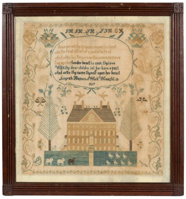 Lot 528 - English Needlework Sampler Worked by Amyrah...