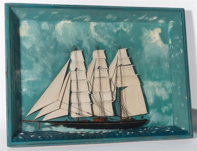 Lot 452 - Carved and Painted Ship Diorama of a...
