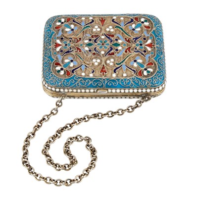 Lot 229 - Russian Silver-Gilt and Cloisonné Enamel Purse...
