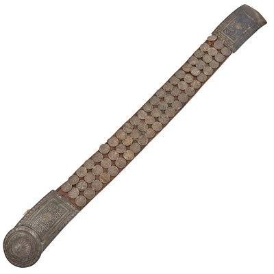 Lot 219 - Caucasian Coin-Set Silver and Niello Belt...