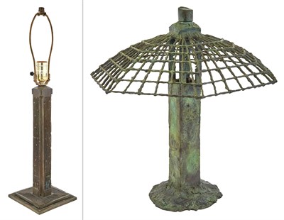 Lot 354 - Two Louis Cane Patinated-Bronze Lamps One with...