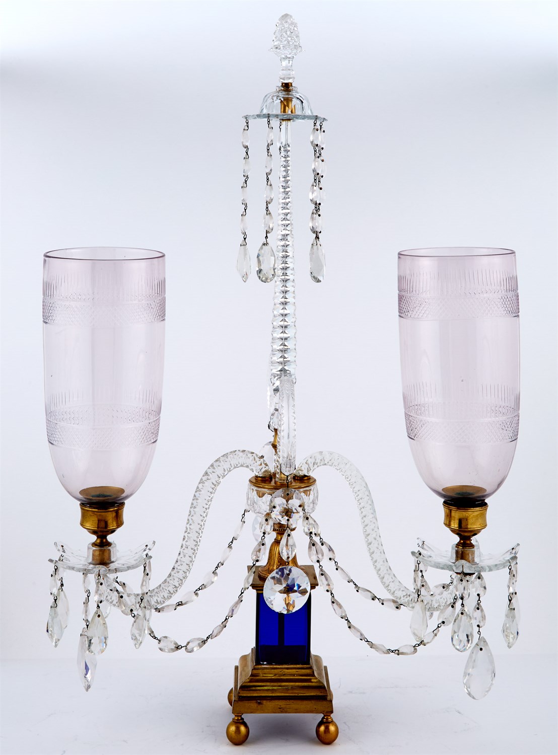 Lot 222 - George III Gilt-Metal Mounted Blue and Clear...