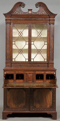 Lot 213 - George III Style Carved Mahogany Bookcase...