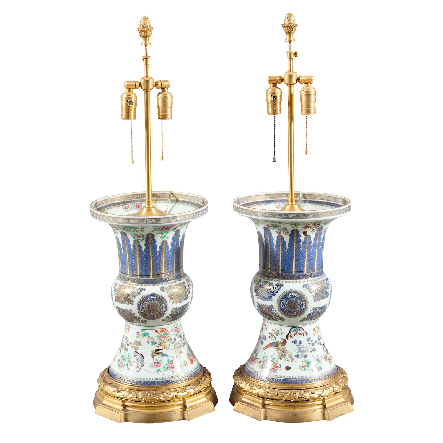 Lot 220 - Pair of Chinese Export Gilt-Bronze Mounted...