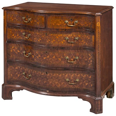 Lot 214 - George III Mahogany and Marquetry Chest of...