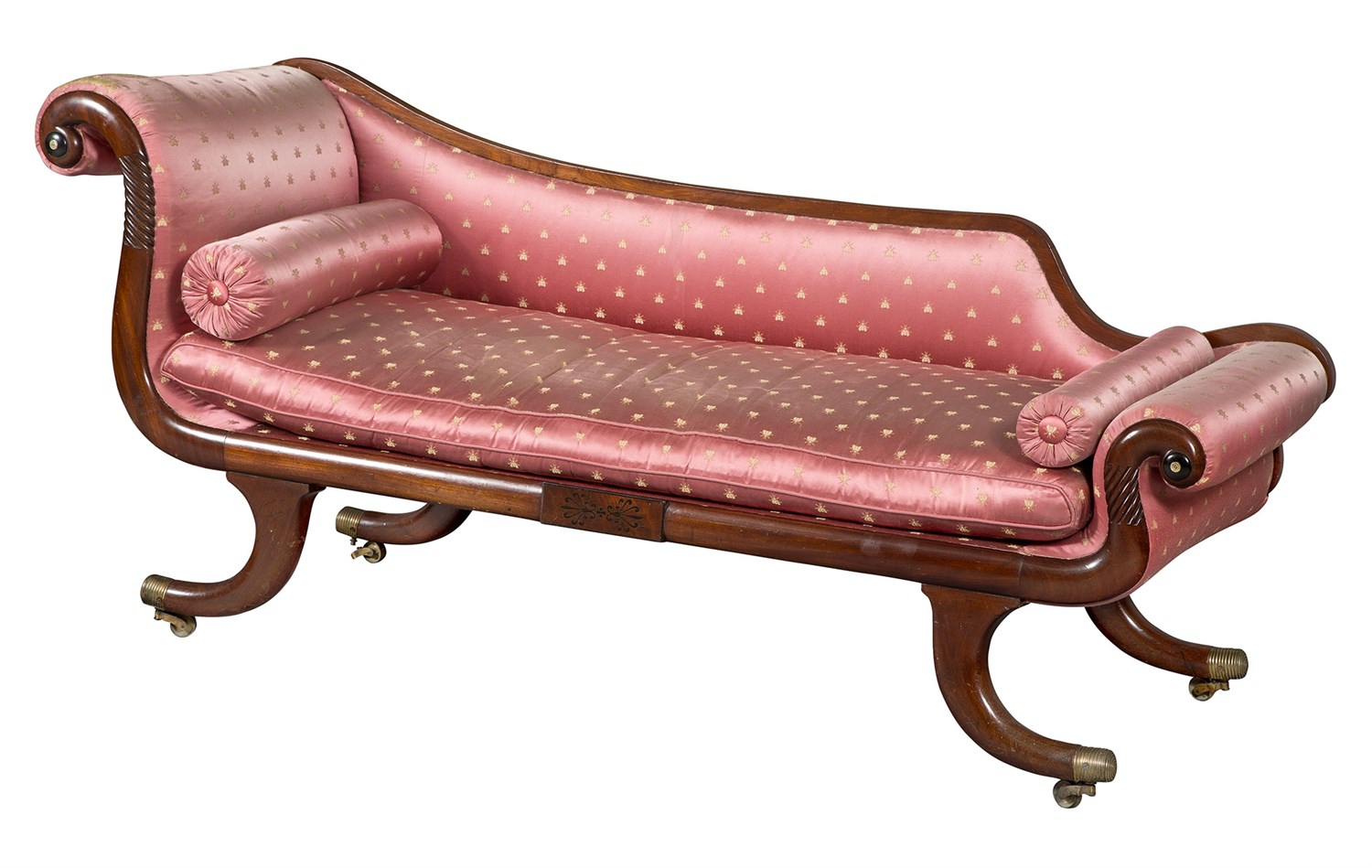 Lot 286 - Regency Brass-Inlaid Mahogany Recamier Circa...