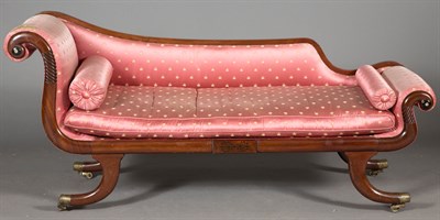 Lot 286 - Regency Brass-Inlaid Mahogany Recamier Circa...