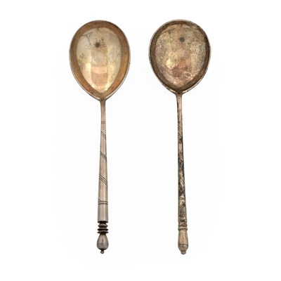 Lot 203 - Two Russian Silver and Niello Spoons Moscow,...