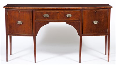 Lot 420 - George III Style Mahogany Bowfront Sideboard...