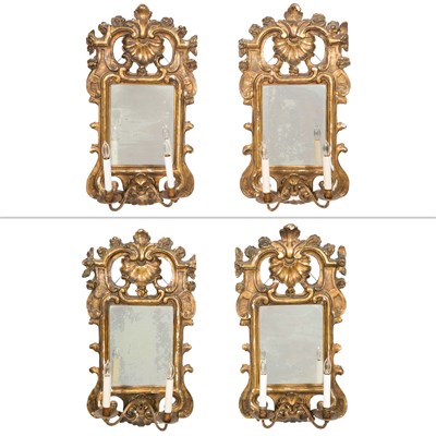 Lot 537 - Set of Four Italian Giltwood and Gilt-Metal...