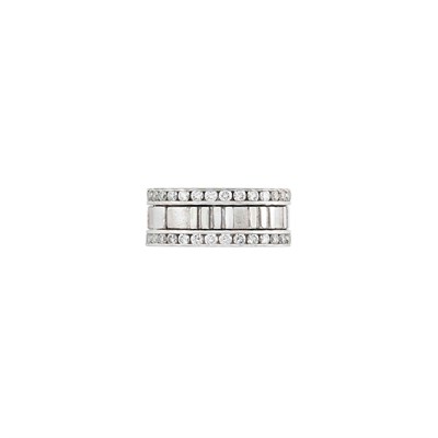 Lot 472 - White Gold and Diamond 'Atlas' Band Ring, Tiffany & Co.