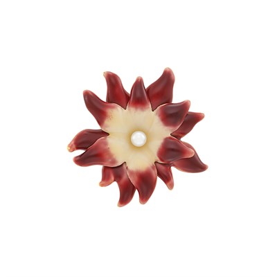 Lot 170 - Antique Gold, Enamel and Seed Pearl Flower Pendant-Pin, Tiffany & Co.