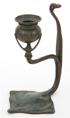 Lot 489 - Tiffany Studios Bronze Candlestick First...