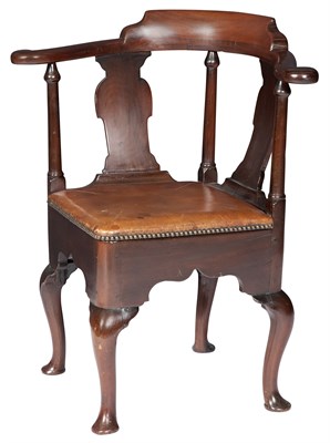 Lot 125 - Provincial George II Mahogany Leather...