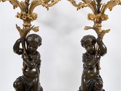 Lot 121 - Pair of Napoleon III Gilt and Patinated Bronze...