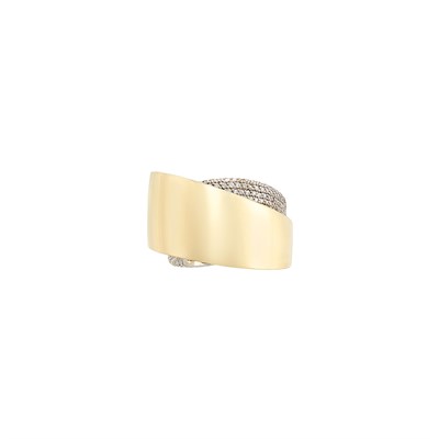 Lot 589 - Two-Color Gold and Diamond 'Tourbillion' Ring, Vhernier