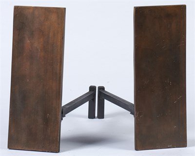 Lot 299 - Pair of Modernist Style Bronze Andirons Height...