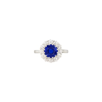 Lot 544 - White Gold, Sapphire and Diamond Ring
