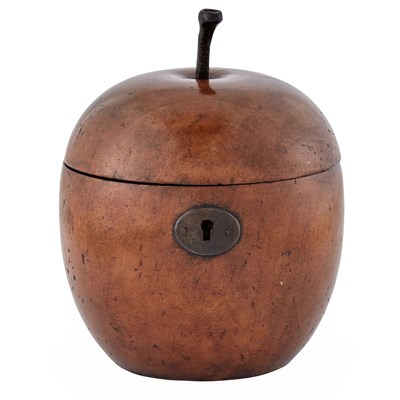 Lot 251 - George III Style Fruitwood Apple-Form Tea...