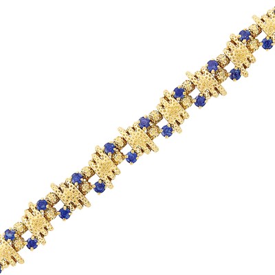 Lot 347 - Gold and Sapphire Bracelet, Tiffany & Co.