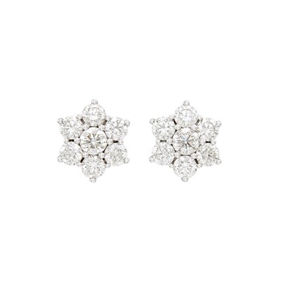 Lot 149 - Pair of Platinum and Diamond Earrings