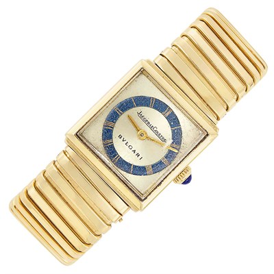 Lot 532 - Gold 'Tubogas' Bracelet-Watch, Bulgari, Jaeger LeCoultre